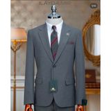 İlayda EMİR, Erkek Takım Elbise, Gri Çizgili, Slim Fit, 52 Beden | Klasik Yaka, Tek Düğme, Cep Mendilli, Resmi Giyim, Çizgili Desen