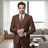 İlayda Emir Erkek Takım Elbise, Kırlangıç Yaka, Blazer, Slımfıt, Kahverengi - Kahve - Açık Kahve - 6 Drop - 58