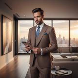 İlayda Emir Erkek Takım Elbise, Kırlangıç Yaka, Blazer, Slımfıt, Tuape - 6 Drop - 58
