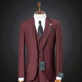 İlayda Emir Erkek Takım Elbise, Mono Yaka, Blazer, Slımfıt, Bordo - 6 Drop - 60