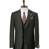 İlayda Emir Erkek Takım Elbise, Mono Yaka, Blazer, Slımfıt, Haki Yeşil - Haki Yeşili - 6 Drop - 56