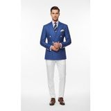 İlayda Emir Italyan Kesim Slim Fit Kruvaze Erkek Takım Elbise - Mavi - 52