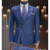 İlayda Emir Kırlangıç Yaka, Premıum Kemerli, Slim Fit, 6 Drop, Erkek Takım Elbise, Lacivert - 46