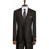 İlayda Emir Luxury, Blazer, Slim Fit, Çizgili, Erkek Takım Elbise - Kahverengi - 6 Drop - 62