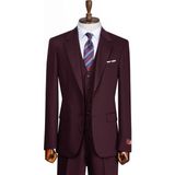 İlayda Emir Luxury, Blazer, Slim Fit, Erkek Takım Elbise - Bordo - 6 Drop - 52