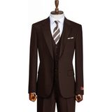 İlayda Emir Luxury, Blazer, Slim Fit, Erkek Takım Elbise - Kahverengi - 6 Drop - 54
