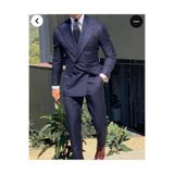 ilayda emir Luxury, Slim Fit, Kruvaze 6 Drop, Lacivert, Erkek Takım Elbise