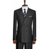 İlayda Emir Luxury, Slim Fit, Kruvaze, Çizgili, Erkek Takım Elbise - Gri - Antrasit - 6 Drop - 56