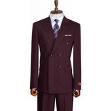 İlayda Emir Luxury, Slimfit, Kruvaze, Kırlangıç Yaka, Erkek Takım Elbise - Bordo - 6 Drop - 52