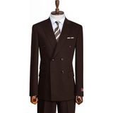 İlayda Emir Luxury, Slimfit, Kruvaze, Kırlangıç Yaka, Erkek Takım Elbise - Kahverengi - 6 Drop - 62