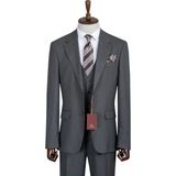 İlayda Emir Slim Fit, 3 Parça Takım Elbise, Erkek Klasik Yelekli, Premium Kumaş, Ofis ve Özel Gün Takımı - Antrasit - Açık Gri - 6 Drop - 56