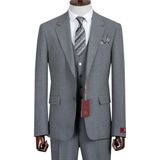 İlayda Emir Slim Fit, 3 Parça Takım Elbise, Erkek Klasik Yelekli, Premium Kumaş, Ofis ve Özel Gün Takımı - Antrasit - Açık Gri - 6 Drop - 60