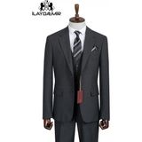 İlayda Emir Slim Fit, 3 Parça Takım Elbise, Erkek Klasik Yelekli, Premium Kumaş, Ofis ve Özel Gün Takımı - Koyu Gri - 6 Drop - 58