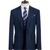 İlayda Emir Slim Fit, 3 Parça Takım Elbise, Erkek Klasik Yelekli, Premium Kumaş, Ofis ve Özel Gün Takımı - Koyu Lacivert - 6 Drop - 58