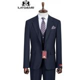 İlayda Emir Slim Fit, 3 Parça Takım Elbise, Erkek Klasik Yelekli, Premium Kumaş, Ofis ve Özel Gün Takımı - Navy Blue - 6 Drop - 52