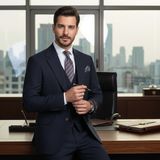 İlayda Emir Slim Fit, 3 Parça Takım Elbise, Erkek Klasik Yelekli, Premium Kumaş, Ofis ve Özel Gün Takımı - Navy Blue - 6 Drop - 62