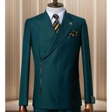 İlayda Emir Slim Fit, Fermuarlı Detaylı ,erkek Takım Elbise,yeşil - 6 Drop - 58