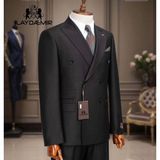 İlayda Emir Slim Fit, Kruvaze, Cift Cepli, Erkek Takım Elbise, Kırlangıç Yaka, Siyah - 6 Drop - 58