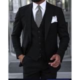 İlayda EMİR,Erkek Siyah 3 Parça Takım Elbise, Slim Fit, Yelek Dahil, 48 Beden