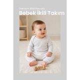 İlays Babywearing Bebek Ikili Ev Giyim - Pijama Takımı Bebek Pijaması Bebek Takımı Bebek Alt Üst Takım - Bej