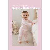 İlays Babywearing Bebek Ikili Ev Giyim - Pijama Takımı Bebek Pijaması Bebek Takımı Bebek Alt Üst Takım - Somon