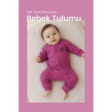 İlays Babywearing Çift Taraf Fermuarlı Bebek Tulumu Tulum - Mürdüm - 0- 3 Ay