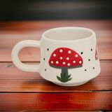 İlbay Çini Takı Klasik Seramik Kupa Mug Mantar - Beyaz