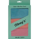 İlbay's Waffle Temizlik Bezi Microfiber Kumaş 30 x 30 cm Yüksek Emicilik Özelliği ile 3'lü Set