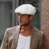 İldeşli Yazlık Ingiliz Model Kasket Erkek Peaky Blinders Yazlık Ince Şapka Cap - Standart - Beyaz