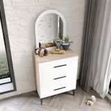 Ildır 3 Çekmeceli Şifonyer Aynalı Tamamı Mdf Flora Beyaz