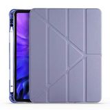 ile Uyumlu iPad Air 10.9 inç 4. Nesil Fuchsia TriFolding Kalemlikli Tablet Kılıfi Mor