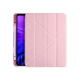 ile Uyumlu iPad Air 10.9 inç 4. Nesil Fuchsia TriFolding Kalemlikli Tablet Kılıfi Rose Gold