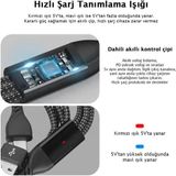 ile Uyumlu Kablosuz Şarj Aleti Örgü Kablo 5in1 Tüm ile Uyumlu USB Pd Type C 100W Şarj - standart