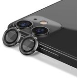 ile uyumlu Kamera Lens Koruyucu 9H Temperli HD Cam Kamera Koruyucu Metal Darbeye Dayanıklı Çizilmez Kasa (Siyah, iPhone 11/12 / 12Mini)