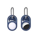 ile Uyumlu Silikon Anahtarlık Kılıfı Kopçaklı Karbon Desen 05 Lacivert - 001-Renkli
