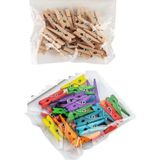 İleri Grup 2.5 Cm'lik Renkli ve Naturel Ahşap Küçük Mandal 2'li Set