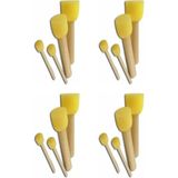 İleri Grup 4'lü Ponpon Tampon Sünger Fırça ( 4 Set)