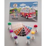 İleri Grup 6'lı Mini Dot Marker Kalemi + Dot Marker Boya Kitabi + Nokta Etiket Hediyeli Set - araç