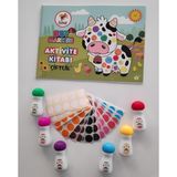 İleri Grup 6'lı Mini Dot Marker Kalemi + Dot Marker Boya Kitabi + Nokta Etiket Hediyeli Set - çiftlik