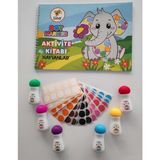 İleri Grup 6'lı Mini Dot Marker Kalemi + Dot Marker Boya Kitabi + Nokta Etiket Hediyeli Set - HAYVANLAR