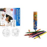İleri Grup Yapışkanlı ( Stickerli) Boyama Kitabı 12^li Kuru Boya Hediyeli