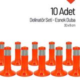 İleri Trafik 10`lu Delinatör Set 30 X 8 Cm, Esnek Duba