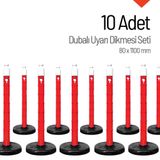 İleri Trafik 10'lu Set 80x1100 mm Dubalı Uyarı Dikmesi