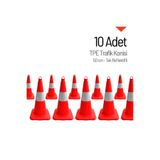 İleri Trafik 10'Lu Tpe Trafik Konisi Seti 50 Cm Tek Reflektifli Trafik Dubası