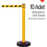 İleri Trafik 10'lu Yönlendirme Şerit Bariyer Seti Boyalı Sarı (Çift Renkli Şerit)