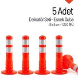 İleri Trafik 5`li Delinatör Set 45 X 8 Cm %100 Tpu, Esnek Duba