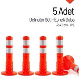 İleri Trafik 5`li Delinatör Set 45 x 8 cm TPE, Esnek Duba