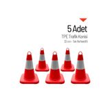 İleri Trafik 5'li Tpe Trafik Konisi Seti 32 cm Tek Reflektifli Trafik Dubası