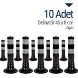 İleri Trafik Delinatör 45 X 8 Cm Siyah 10 Adet, Esnek Duba