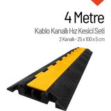İleri Trafik Kablo Kanallı Hız Kesici Seti 4 Metre - 2 Kanallı